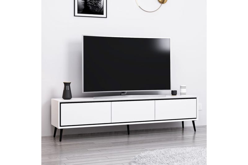 Manisha Tv-bænk 180 cm - Sort/Hvid - Møbler - TV borde & mediemøbler - TV-borde