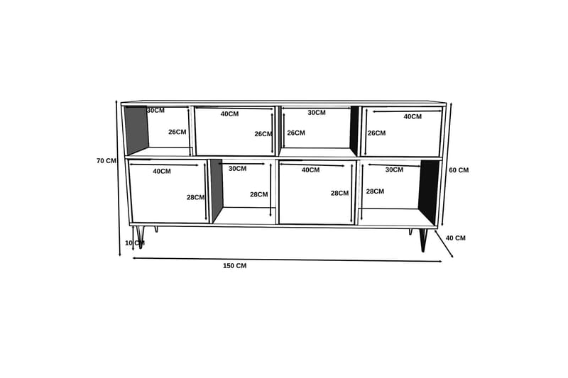 Momodern Tv-bænk 150x40 cm - Antracit - Møbler - TV borde & mediemøbler - TV-borde