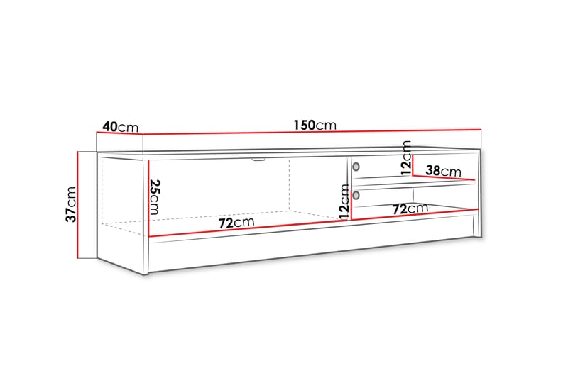 Munkedal Tv-bord 150 cm - Hvid - Møbler - TV borde & mediemøbler - TV-borde