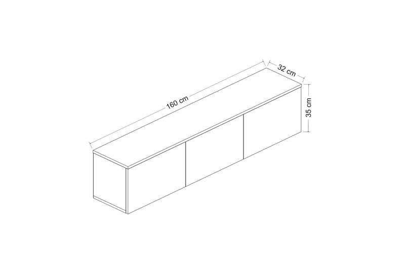 Neon Tv-bänk 160 cm Beige - Beige - Møbler - TV borde & mediemøbler - TV-borde