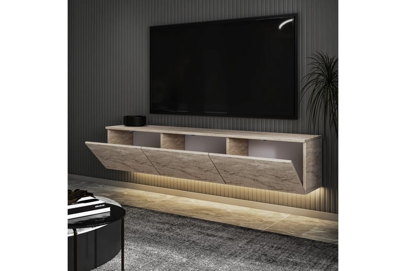 Neon Tv-bänk 160 cm Beige - Beige - Møbler - TV borde & mediemøbler - TV-borde