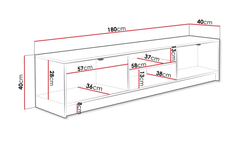 Novaj TV-skab 180 cm - Beige - Møbler - TV borde & mediemøbler - TV-borde