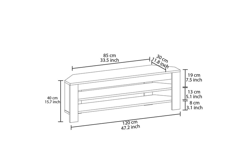 Oderzo TV-bord 120 cm - Eg - Møbler - TV borde & mediemøbler - TV-borde