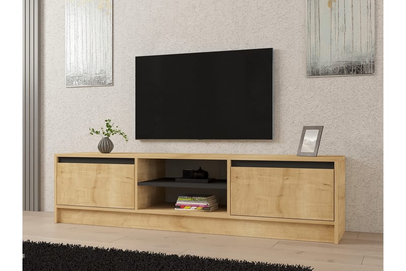 Pelen Tv-bänk 180 cm - Brun/Eg/Antracit - Møbler - TV borde & mediemøbler - TV-borde