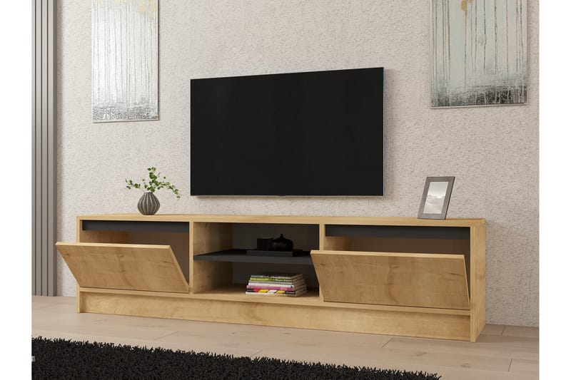 Pelen Tv-bänk 180 cm - Brun/Eg/Antracit - Møbler - TV borde & mediemøbler - TV-borde