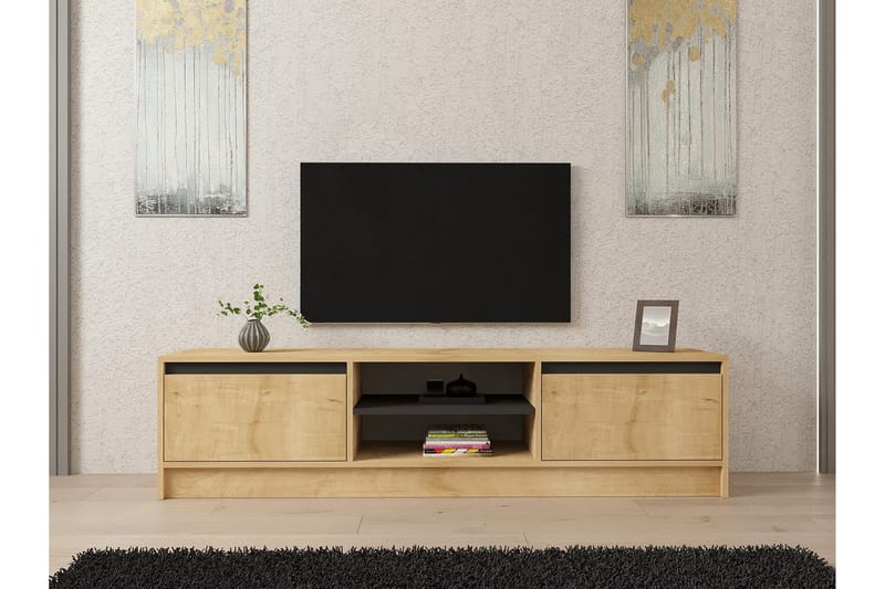 Pelen Tv-bänk 180 cm - Brun/Eg/Antracit - Møbler - TV borde & mediemøbler - TV-borde