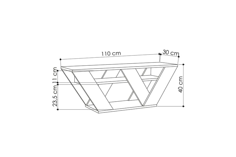 Pipralla Tv-bænk 110 cm - Hvid Marmor - Møbler - TV borde & mediemøbler - TV-borde