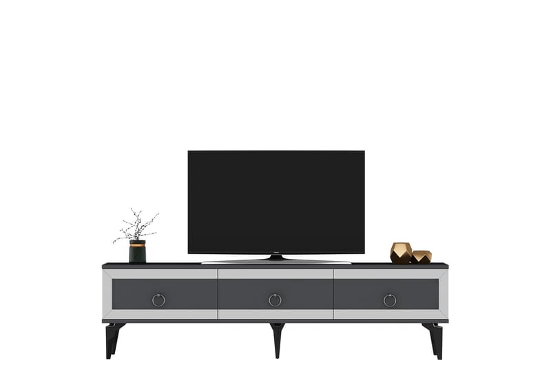 Ponny Tv-bænk 180 cm - Antracit/Sølv - Møbler - TV borde & mediemøbler - TV-borde