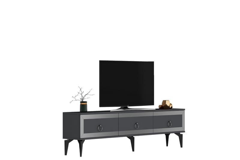 Ponny Tv-bænk 180 cm - Antracit/Sølv - Møbler - TV borde & mediemøbler - TV-borde