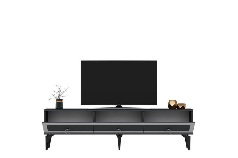 Ponny Tv-bænk 180 cm - Antracit/Sølv - Møbler - TV borde & mediemøbler - TV-borde