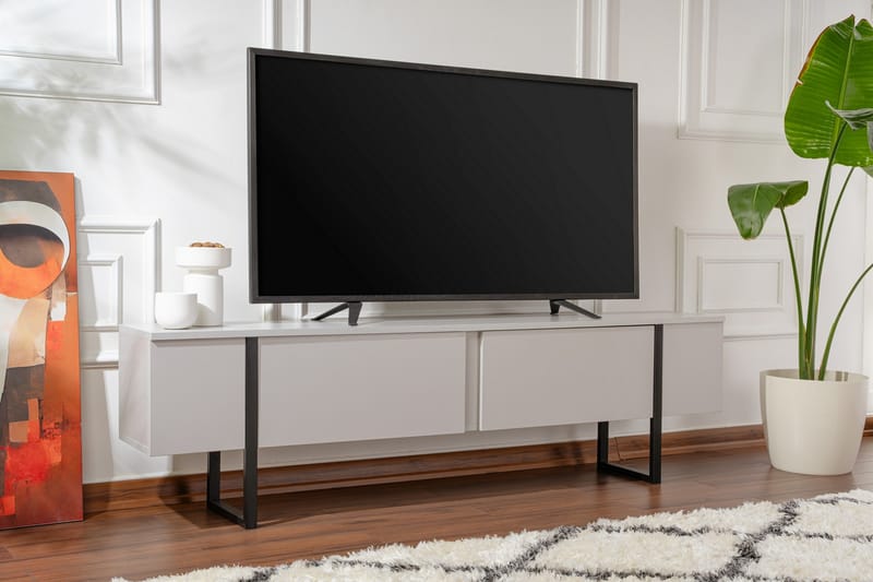 Serenity Tv-bænk 180x30 cm - Grå/Sort - Møbler - TV borde & mediemøbler - TV-borde