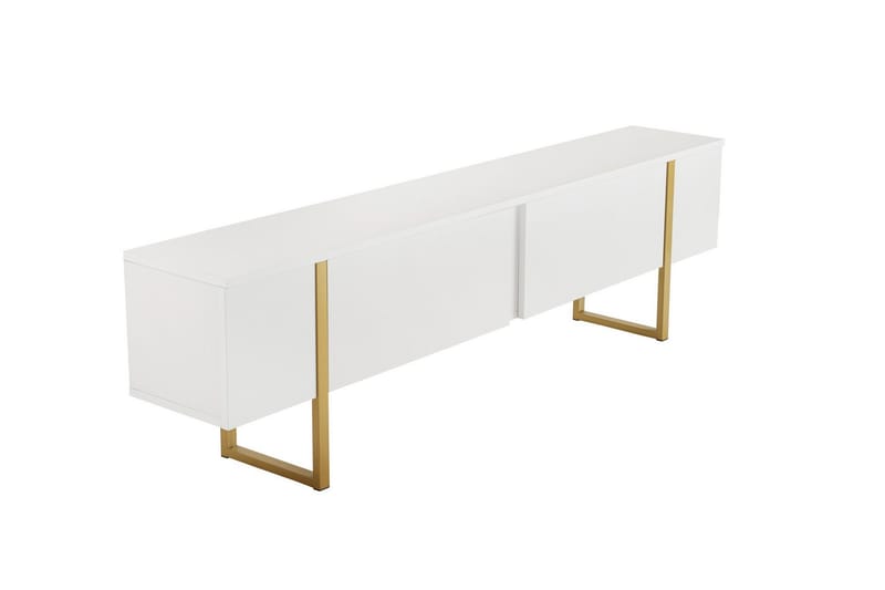 Serenity Tv-bænk 180x30 cm - Hvid/Guld - Møbler - TV borde & mediemøbler - TV-borde