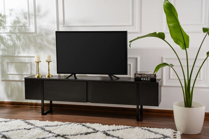 Serenity Tv-bænk 180x30 cm - Sort - Møbler - TV borde & mediemøbler - TV-borde