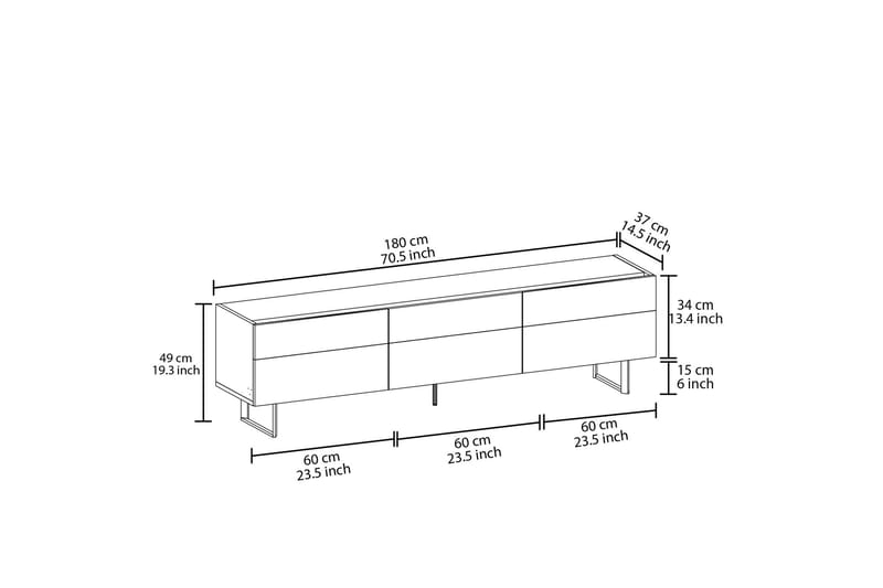 Sign TV-bord 180 cm - Sort/Eg - Møbler - TV borde & mediemøbler - TV-borde