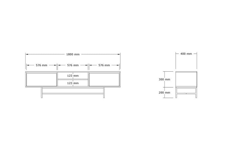 Tauber Tv-bænk 180 cm - Brun - Møbler - TV borde & mediemøbler - TV-borde