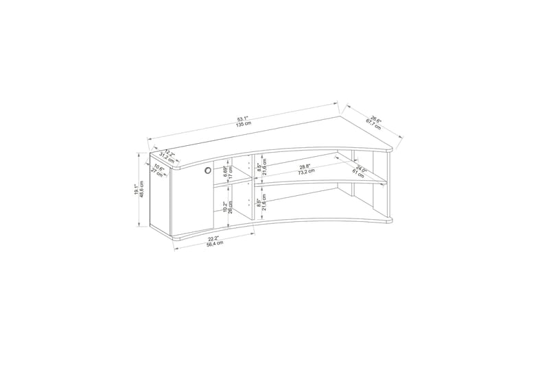 Termera Tv-bänk 135 cm - Brun/Antracit - Møbler - TV borde & mediemøbler - TV-borde