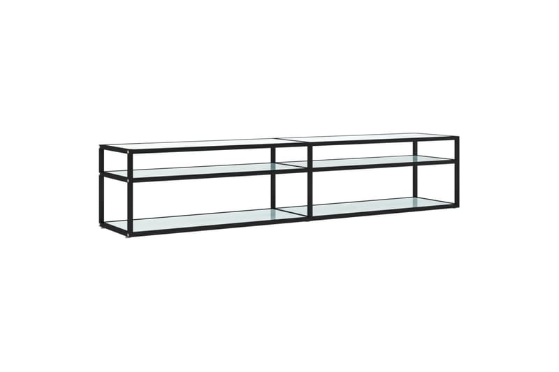 tv-bord 200x40x40,5 cm hærdet glas marmoreffekt hvid - Hvid - Møbler - TV borde & mediemøbler - TV-borde