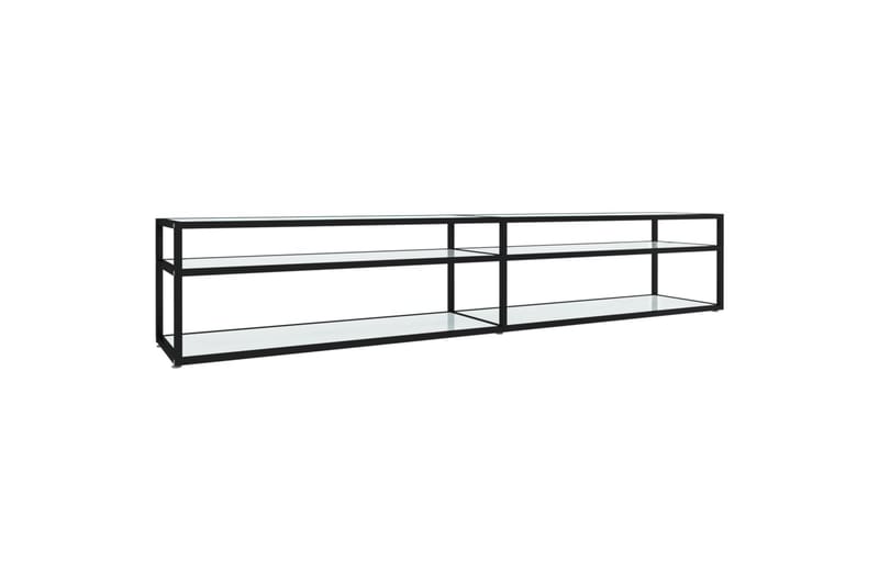 tv-bord 220x40x40,5 cm hærdet glas marmoreffekt hvid - Hvid - Møbler - TV borde & mediemøbler - TV-borde