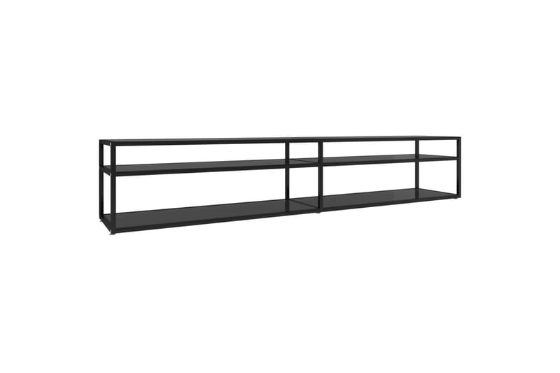 tv-bord 220x40x40,5 cm hærdet glas sort - Sort - Møbler - TV borde & mediemøbler - TV-borde