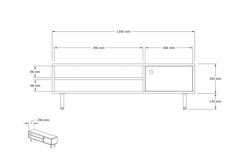 Aegonfort TV-bord 120 cm - Antracit - Møbler - TV borde & mediemøbler - TV-borde