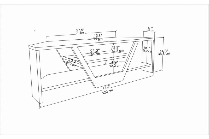 Andifli TV-Bord 120x36,8 cm - Brun - Møbler - TV borde & mediemøbler - TV-borde