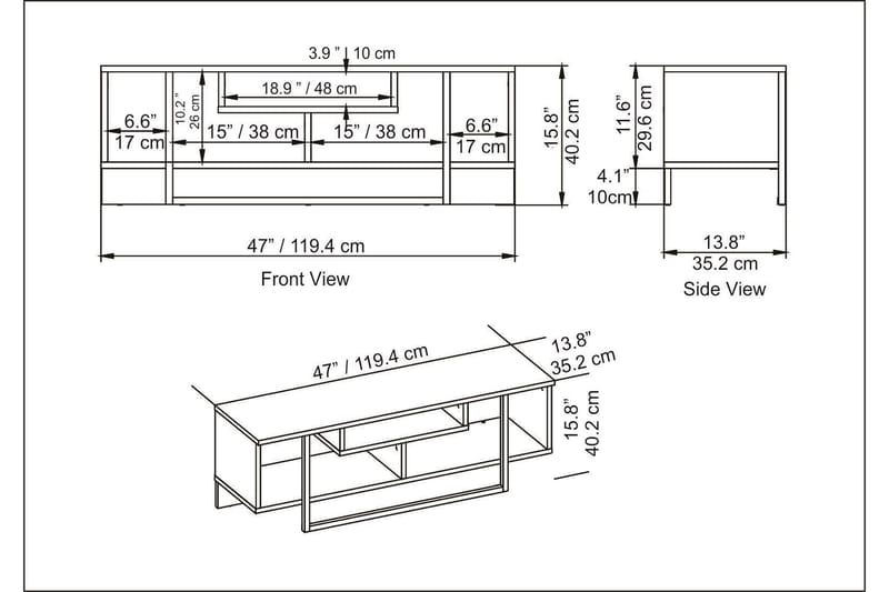 Andifli TV-Bord 120x40,2 cm - Guld - Møbler - TV borde & mediemøbler - TV-borde