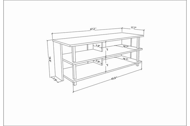 Andifli TV-Bord 120x47,4 cm - Hvid - Møbler - TV borde & mediemøbler - TV-borde