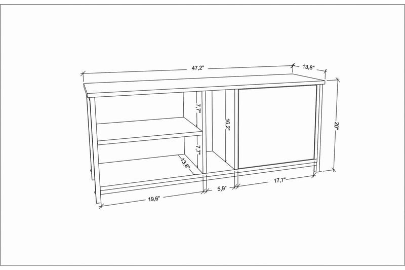 Andifli TV-Bord 120x50,8 cm - Hvid - Møbler - TV borde & mediemøbler - TV-borde