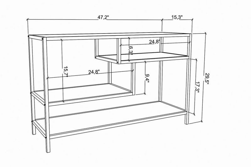 Andifli TV-Bord 120x75 cm - Hvid - Møbler - TV borde & mediemøbler - TV-borde