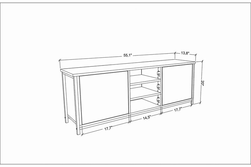 Andifli TV-Bord 140x50,8 cm - Hvid - Møbler - TV borde & mediemøbler - TV-borde