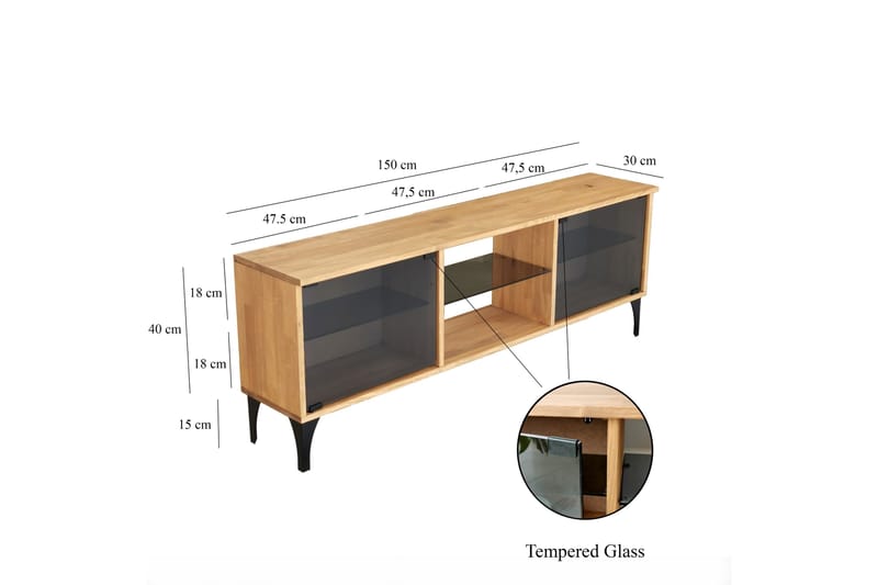 Andifli TV-Bord 150x40 cm - Brun - Møbler - TV borde & mediemøbler - TV-borde