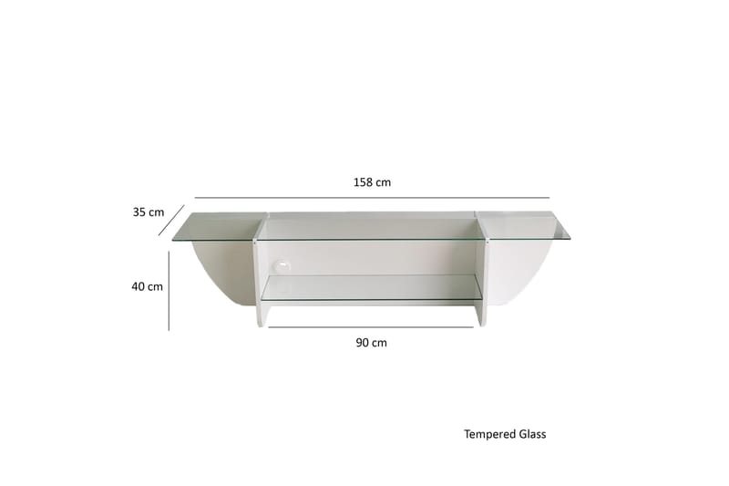 Andifli TV-Bord 158x40 cm - Hvid - Møbler - TV borde & mediemøbler - TV-borde