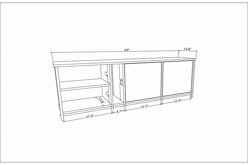 Andifli TV-Bord 160x50,8 cm - Antracit - Møbler - TV borde & mediemøbler - TV-borde