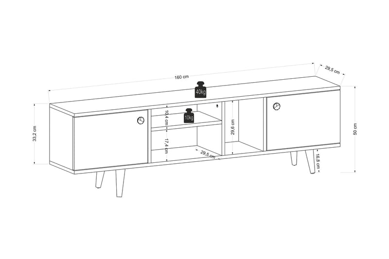 Andifli TV-Bord 160x50 cm - Antracit - Møbler - TV borde & mediemøbler - TV-borde