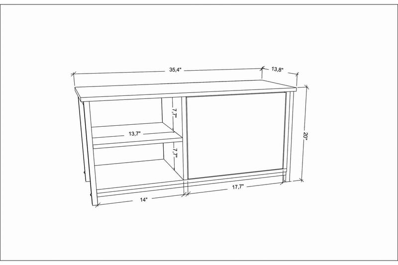 Andifli TV-Bord 89,6x50,8 cm - Hvid - Møbler - TV borde & mediemøbler - TV-borde