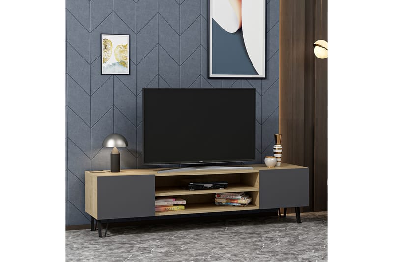 Bloomis TV-Bord 160 cm - Natur/antracit - Møbler - TV borde & mediemøbler - TV-borde