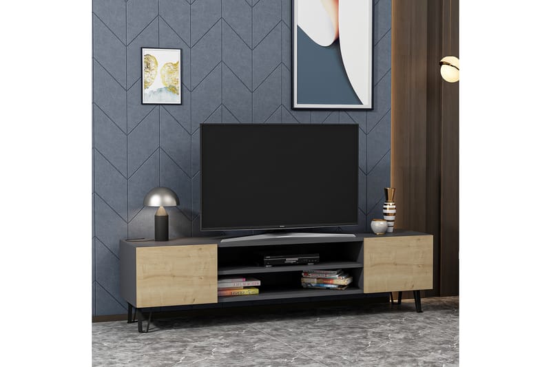 Bloomis TV-bord 160 cm - Natur/Antracit - Møbler - TV borde & mediemøbler - TV-borde