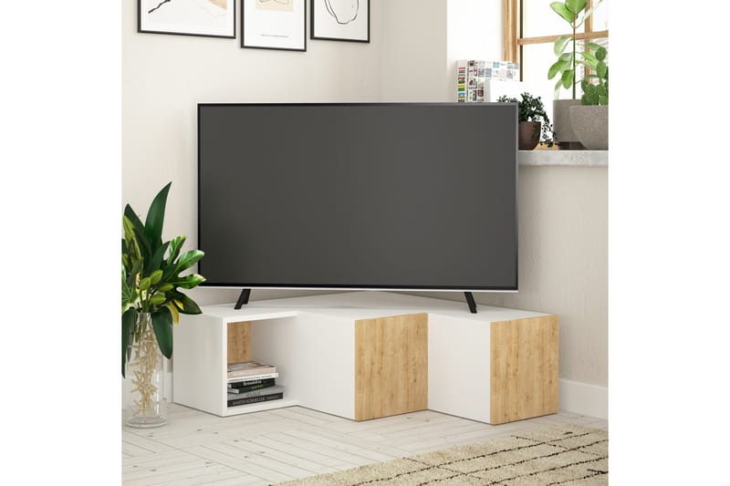 Bodsjö TV-Bord 92 cm - Hvid/brun - Møbler - TV borde & mediemøbler - TV-borde