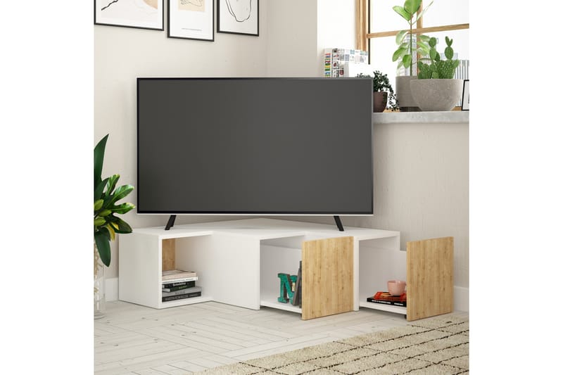 Bodsjö TV-Bord 92 cm - Hvid/brun - Møbler - TV borde & mediemøbler - TV-borde