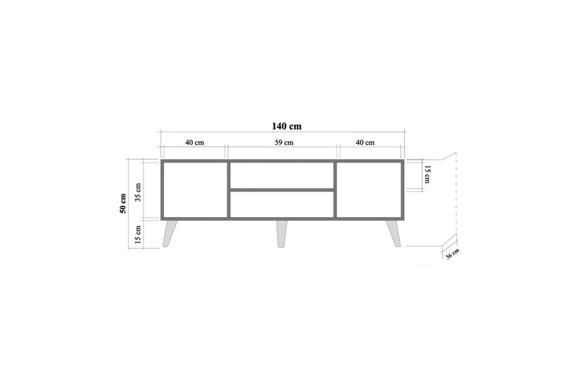 Brokind TV-Bord 140 cm - Brun - Møbler - TV borde & mediemøbler - TV-borde