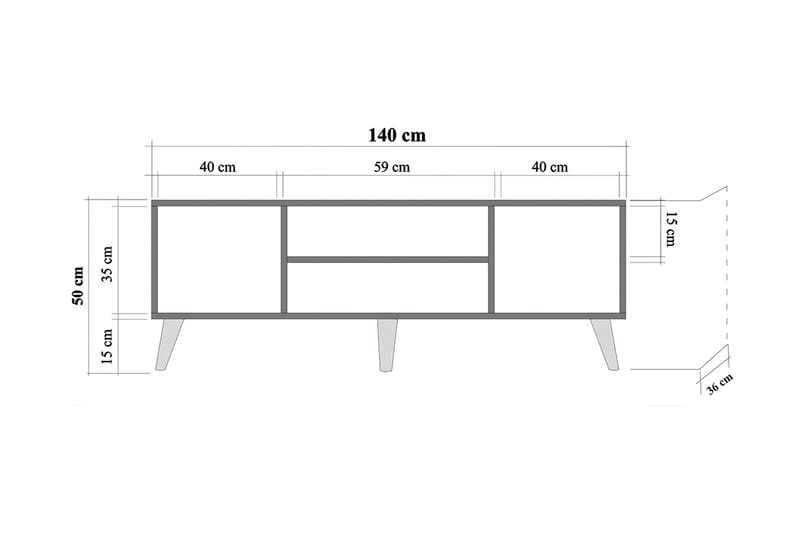 Brokind TV-Bord 140 cm - Brun - Møbler - TV borde & mediemøbler - TV-borde