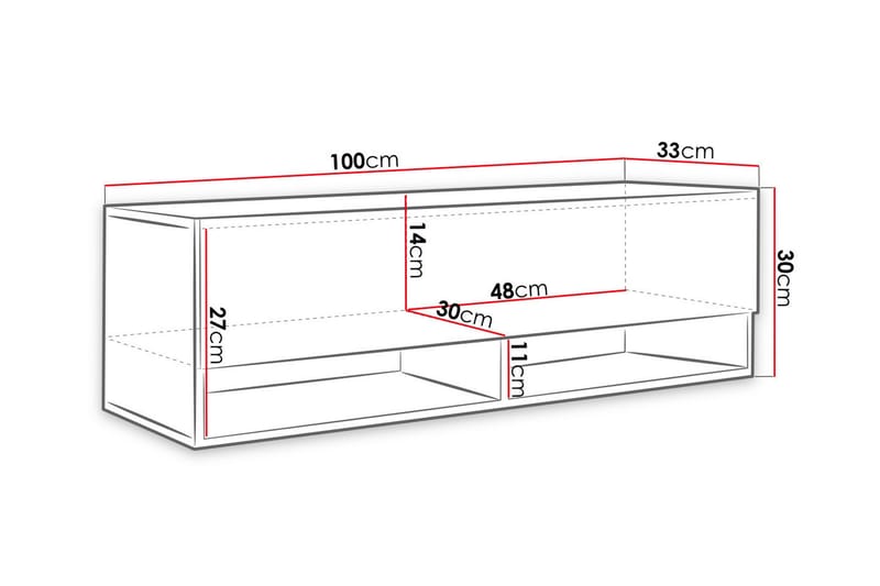 Brya TV-Bord 100 cm LED-belysning - Hvid - Møbler - TV borde & mediemøbler - TV-borde