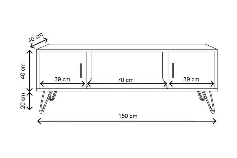 Colaldiath TV-bord 150 cm - Natur - Møbler - TV borde & mediemøbler - TV-borde