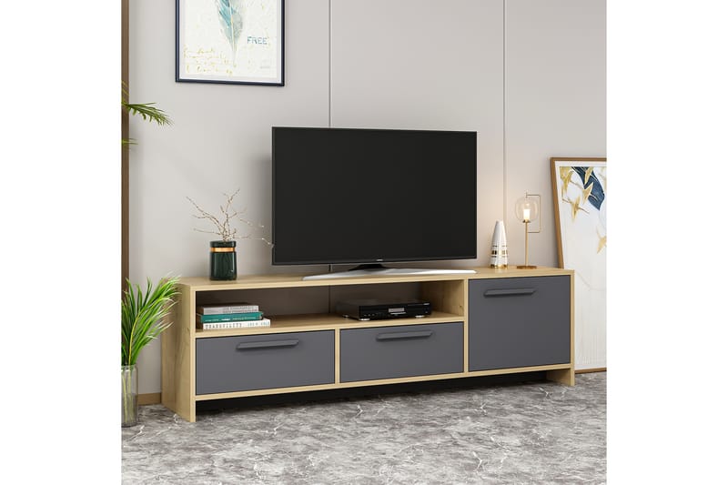 Colvin TV-Bord 160 cm - Natur/antracit - Møbler - TV borde & mediemøbler - TV-borde