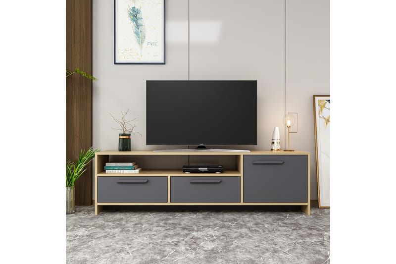 Colvin TV-Bord 160 cm - Natur/antracit - Møbler - TV borde & mediemøbler - TV-borde