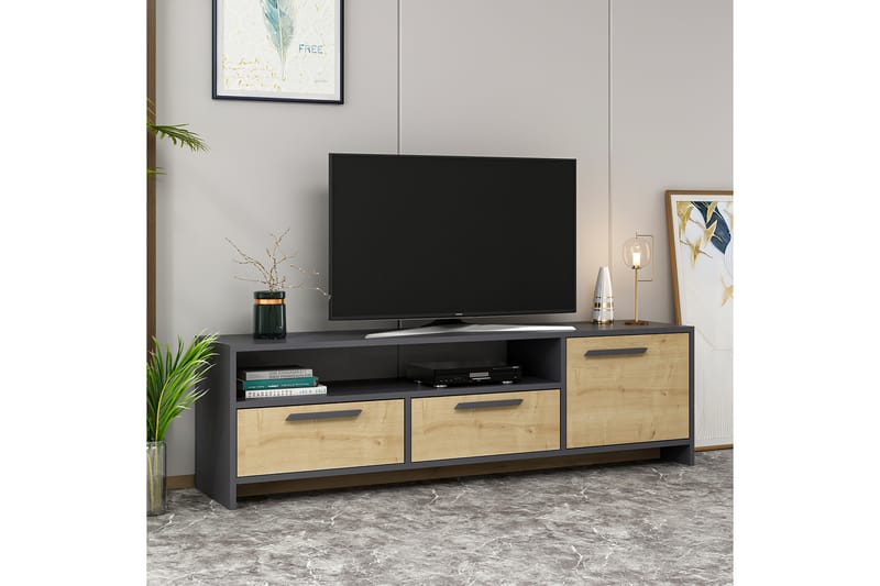 Colvin TV-bord 160 cm - Natur/Antracit - Møbler - TV borde & mediemøbler - TV-borde