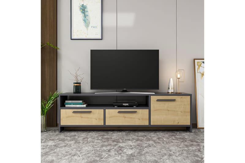 Colvin TV-bord 160 cm - Natur/Antracit - Møbler - TV borde & mediemøbler - TV-borde