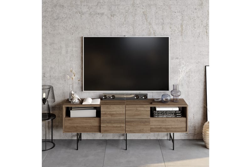 Dasaki TV-bord 180 cm - Mørkebrun/sort - Møbler - TV borde & mediemøbler - TV-borde