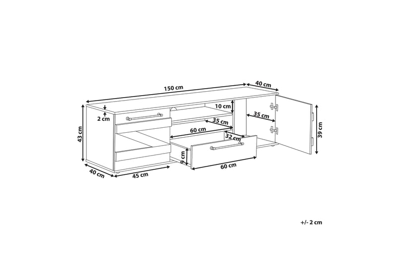 Deeter TV-Bord 150 cm - Natur/Sort - Møbler - TV borde & mediemøbler - TV-borde