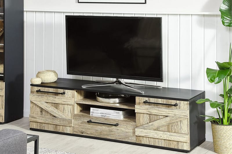 Deeter TV-Bord 150 cm - Natur/Sort - Møbler - TV borde & mediemøbler - TV-borde